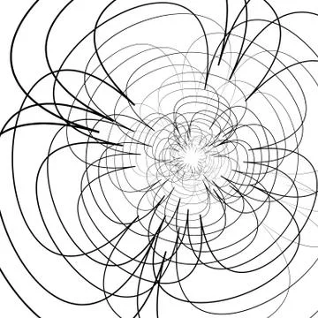 Distorted random radiating lines abstract monochrome pattern Illustrazione stock