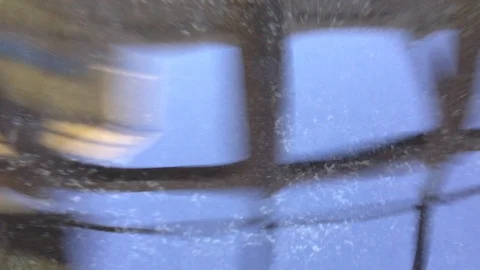 Distorted reflections of a building in water. Stock Footage 90150722