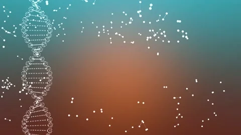 Distorted replica of DNA and plexus on a coloured background. Stock Footage 131102041