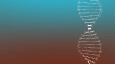 Distorted replica of DNA double helix on a colourful background. Stockillustratie