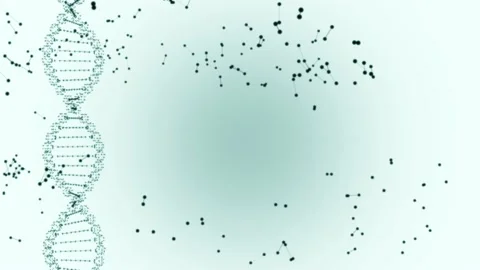 Distorted replication of dna double plexus rotating on a light blue backround. Stock Footage 131099883