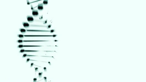 Distorted replication of a dna strand spinning on a light blue backround. Stock Footage 131099794