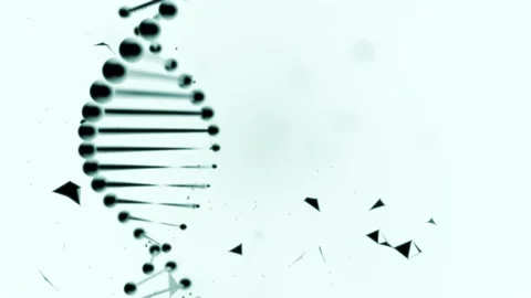 Distorted replication of dna strand spinning on a light blue backround. Stock Footage 131099805