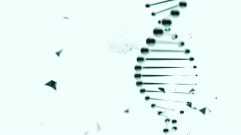 Distorted replication of dna strand spinning on a light blue backround. Stock Footage 131099838