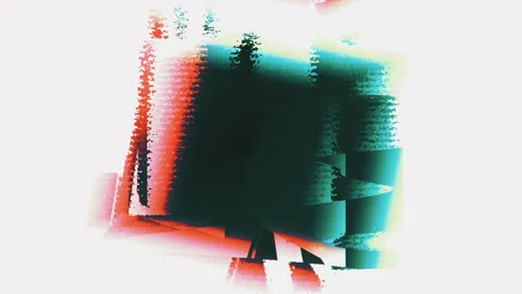 Distorted RGB Noise Cube Rotating Error Glitch Abstract Background Stock Footage 126775661