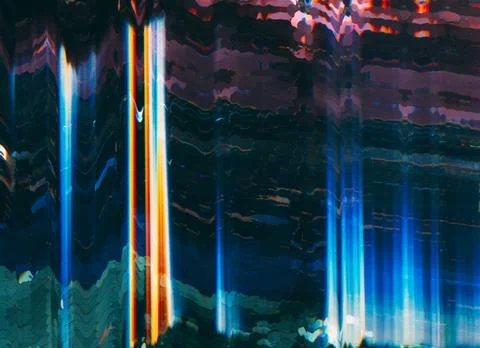 Distorted screen signal error glitch lines Stock Illustration