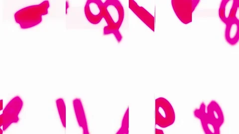 Distorted shapes with vibrant mirror reflections on white background Stock Footage 144169415