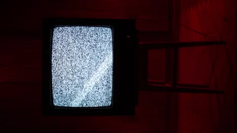 Distorted Signal. Error Video Damage. Glitch TV Noise. Vertical shot Stock Footage 273386238