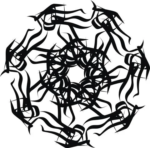 Distorted Sketch radiating abstract shape Stock Illustration
