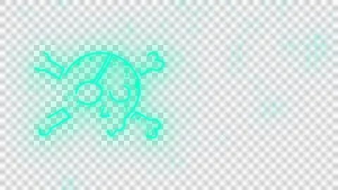 Distorted skull and binary code cybercrime concept on transparent BG. Illustrazione stock