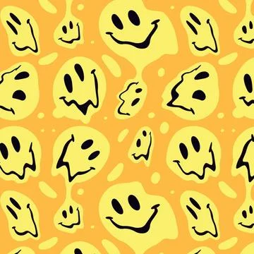 Distorted smile emoticon pattern design Stock Illustration