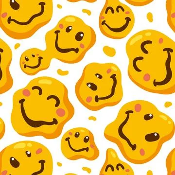 Distorted smile emoticon pattern Stock Illustration