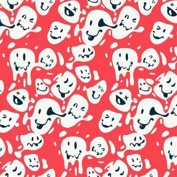 Distorted smile emoticon pattern Stock Illustration