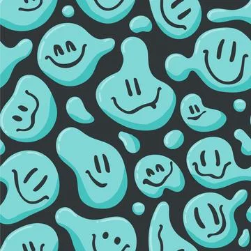 Distorted smile emoticon pattern Stock Illustration