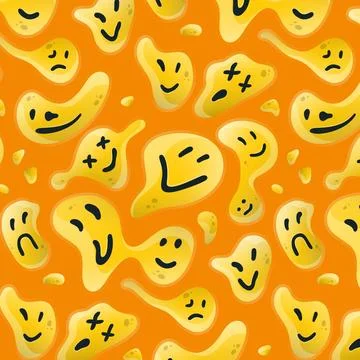 Distorted smile emoticon pattern Stock Illustration