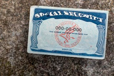 Distorted social security card Stock Photos