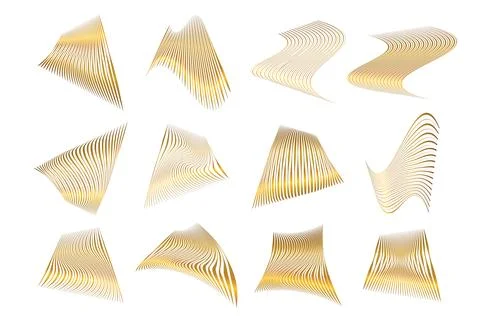 Distorted Square Line Texture Abstract Organic Shapes Collection Illustrazione stock