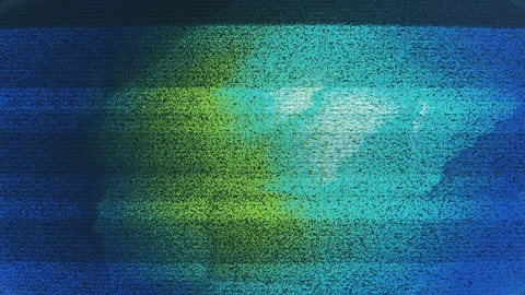 Distorted Squares Figures With Noise Light Digital Damage MotionBackground Stock Footage 195860132