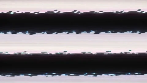 Distorted static television screen with horizontal lines and pixelated glitches Stock Footage 320121310