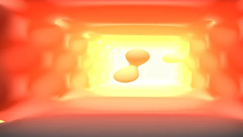 Distorted Stretch Lava Hot Blob Molten Room Stock-Footage 143889619