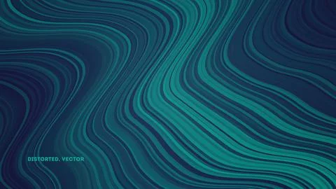 Distorted Stripes Vector Blue Cyan Gradient Wavy Smooth Abstract Background Stock Illustration