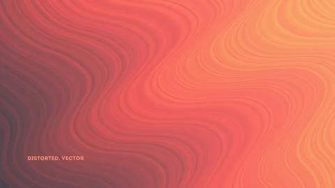Distorted Stripes Vector Muted Red Orange Gradient Abstract Background Stock Illustration