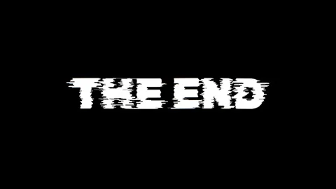 Distorted Text Animation of The End on Black Background. Stock Footage 321385570
