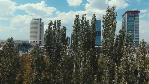 Distorted urbanization and nature drone shot Stock Footage 99217580