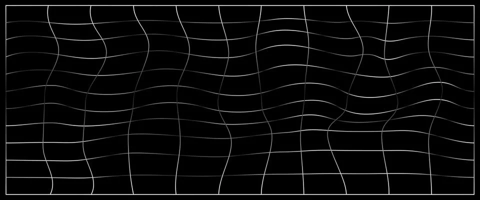 Distorted vertical grid pattern, flower text pattern. Stock Illustration