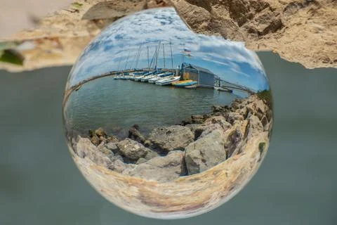 Distorted view of the sailing boats. Stock Photos