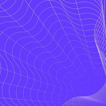 Distorted wave grid fluid digital mesh vector background purple white Stockillustratie