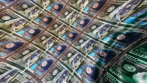 Distorted Wavy Pattern of US 100 Dollar Bills Stock Illustration