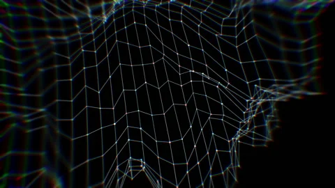 Distorted Wireframe Field Stock Footage 168467897