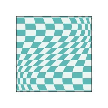 Distorting checkered grid creating optical illusion background 스톡 일러스트
