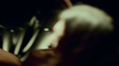 Distorting Mirror Reflection of Man Screaming in Pain or Rage Stock Footage 289885929