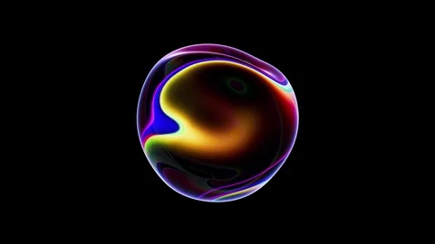 Distortion drop of liquid with holographic surface. Stock Footage 270231158
