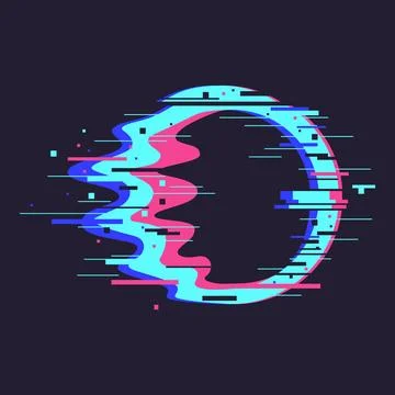 Distortion dynamic circle elements, technology noise defect, geometry figure イラスト素材