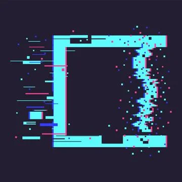 Distortion dynamic square element, technology noise defect, geometry figure Stock Illustration