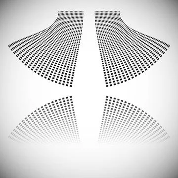 Distortion effect on mesh of squares with reflection. Abstract vector element Illustrazione stock