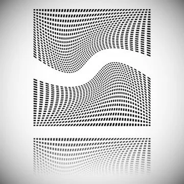 Distortion effect on mesh of squares with reflection. Abstract vector element 스톡 일러스트