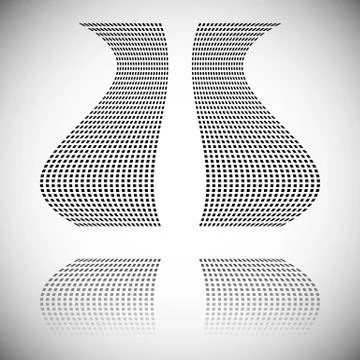 Distortion effect on mesh of squares with reflection. Abstract vector element 스톡 일러스트