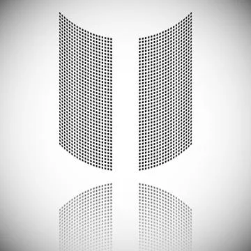 Distortion effect on mesh of squares with reflection. Abstract vector element Illustrazione stock