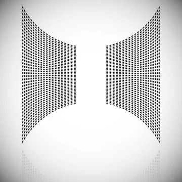 Distortion effect on mesh of squares with reflection. Abstract vector element Illustrazione stock
