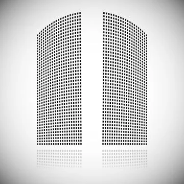 Distortion effect on mesh of squares with reflection. Abstract vector element 스톡 일러스트