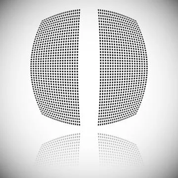 Distortion effect on mesh of squares with reflection. Abstract vector element Stock-Illustration