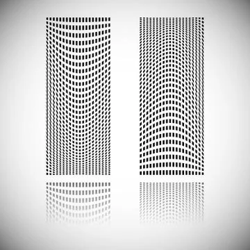 Distortion effect on mesh of squares with reflection. Abstract vector element 스톡 일러스트