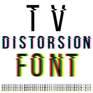 Distortion font Stock Illustration