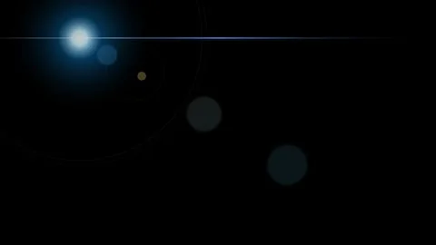 Distortion fx cinematic blue lens flare and anamorphic light streak on black Stock Footage 346529127