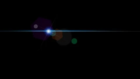 Distortion fx horizontal blue anamorphic lens flare and optical light leaks o Stock Footage 346528923