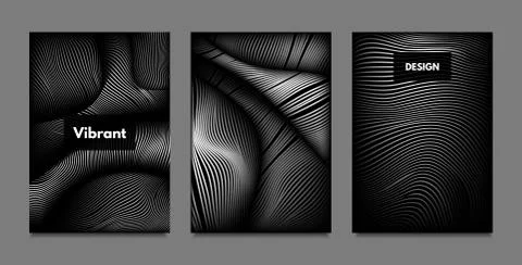 Distortion of Lines. Abstract Backgrounds with Vibrant Gradient and Wavy Stri Stock Illustration